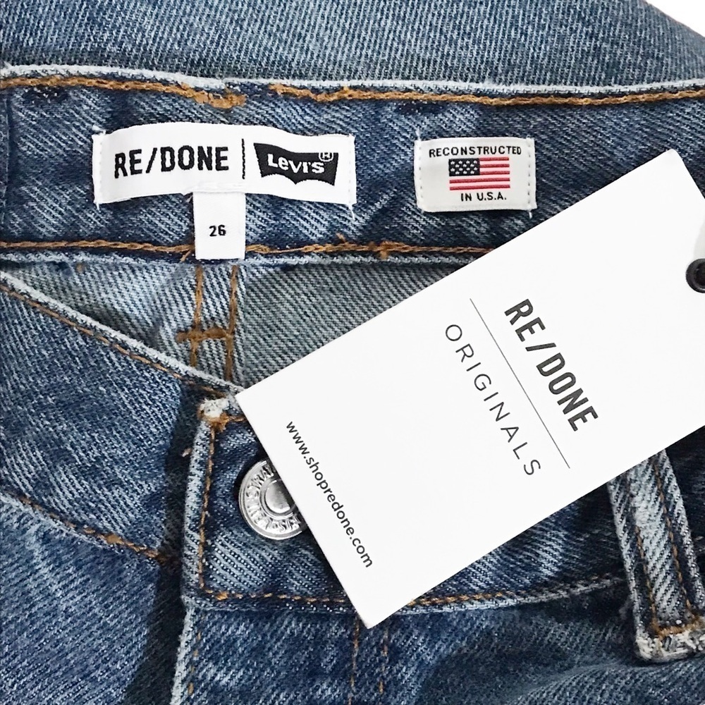 RE/DONE Originals 70s Straight in Indigo Stud Size 26 NWT - Picture 9 of 12
